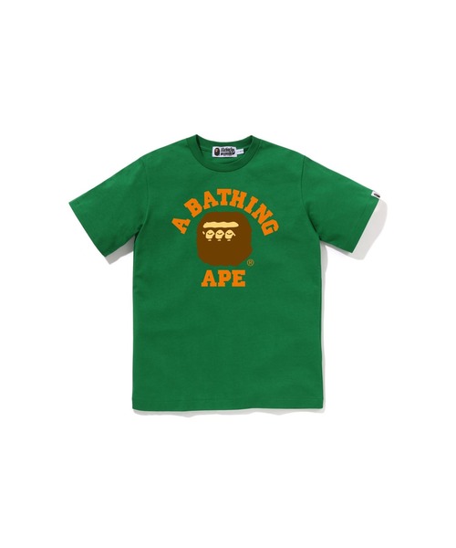 A BATHING APE（アベイシングエイプ）の「TRIPLE COLLEGE TEE（Tシャツ/カットソー・キッズ・ブルー/グリーン/ブラック・150/160）」の3枚目の写真