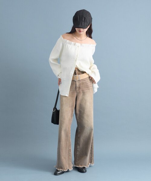 mystic(ミスティック)の「【新色グレーが登場!/嬉しい4サイズ展開!】ウェーブデニム(デニムパンツ・レディース・ブラウン/ブラック/ブルー/グレー・2/1/0/SHORT)」の9枚目の写真