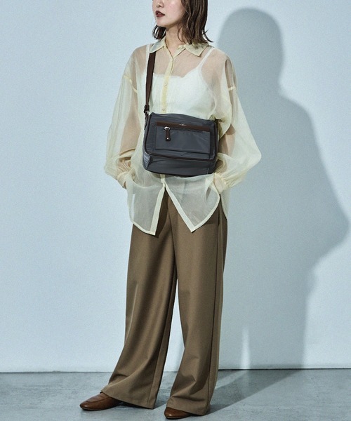 セール】ナイロンバイカラーショルダーバッグ コンパクト レディース