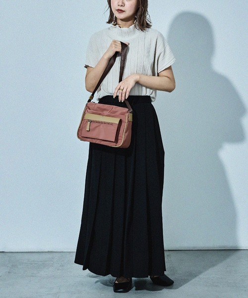 セール】ナイロンバイカラーショルダーバッグ コンパクト レディース