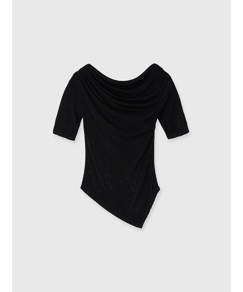 アセテートドレープカットトップス（Tシャツ/カットソー