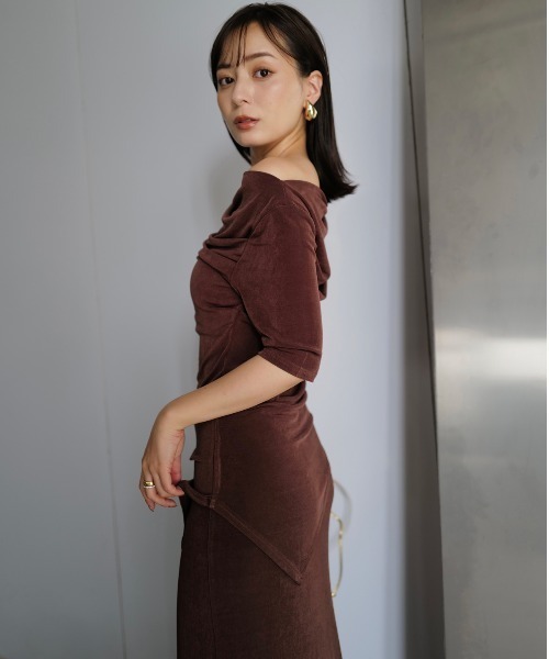 セール】アセテートドレープカットトップス（Tシャツ/カットソー