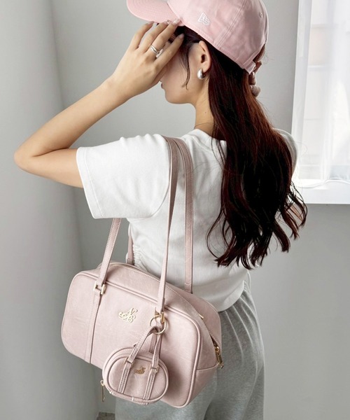 ✩超美品✩ PRIMA CLASSE ミニボストンバッグ PVC チャーム付き prima classe プリマクラッセ PVCレザー ミニ ボストンバッグ