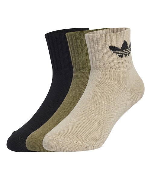 adidas(アディダス)の「adidas アディダス K ANKLE SOCK 3P 3Pソックス JW2934 STON/FOLV/BLK(ソックス/靴下・キッズ・グリーン・XX-LARGE/LARGE/MEDIUM/X-LARGE)」の1枚目の写真