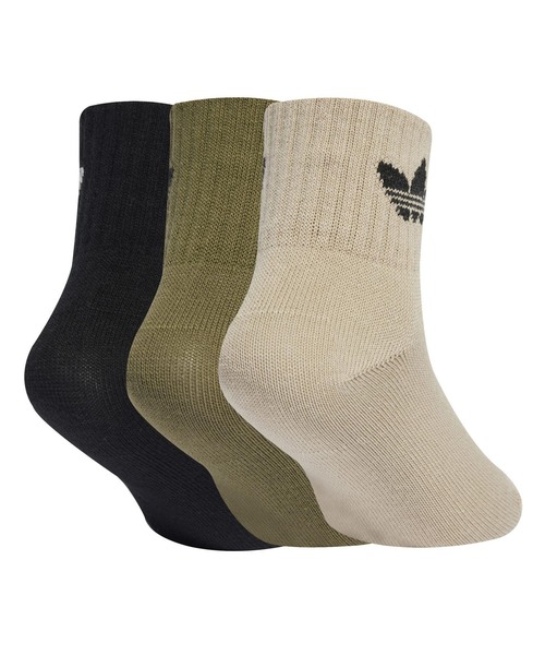 adidas(アディダス)の「adidas アディダス K ANKLE SOCK 3P 3Pソックス JW2934 STON/FOLV/BLK(ソックス/靴下・キッズ・グリーン・XX-LARGE/LARGE/MEDIUM/X-LARGE)」の2枚目の写真