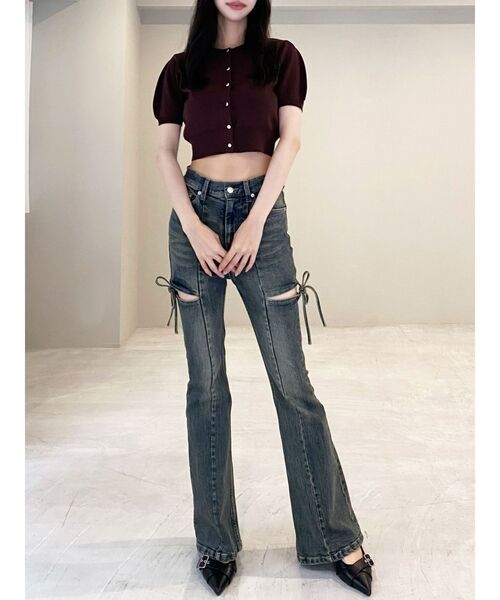 RESEXXY（リゼクシー）の「クルーネックハーフスリーブニットカーデ（カーディガン/ボレロ・レディース・ブラウン/ブラック/その他1/ピンク・FREE）」の12枚目の写真