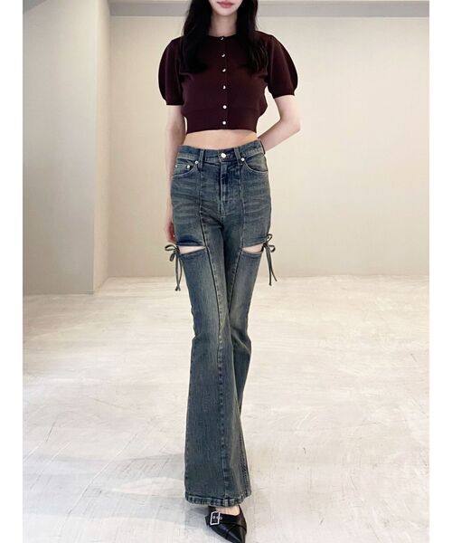 RESEXXY（リゼクシー）の「クルーネックハーフスリーブニットカーデ（カーディガン/ボレロ・レディース・ブラウン/ブラック/その他1/ピンク・FREE）」の13枚目の写真