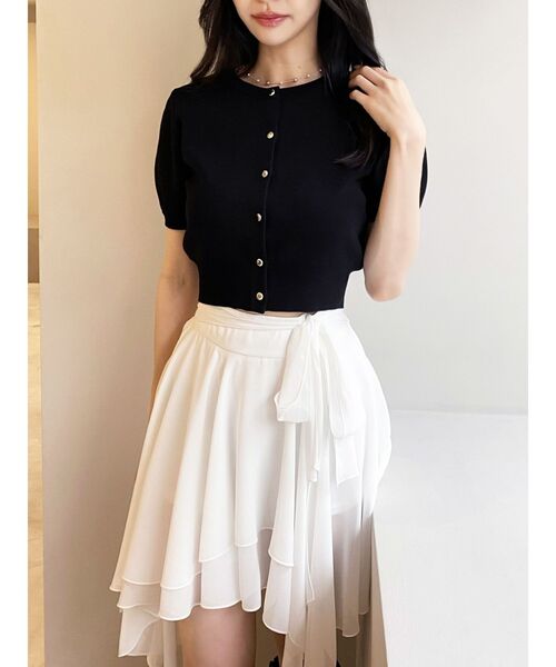 RESEXXY（リゼクシー）の「クルーネックハーフスリーブニットカーデ（カーディガン/ボレロ・レディース・ブラウン/ブラック/その他1/ピンク・FREE）」の16枚目の写真