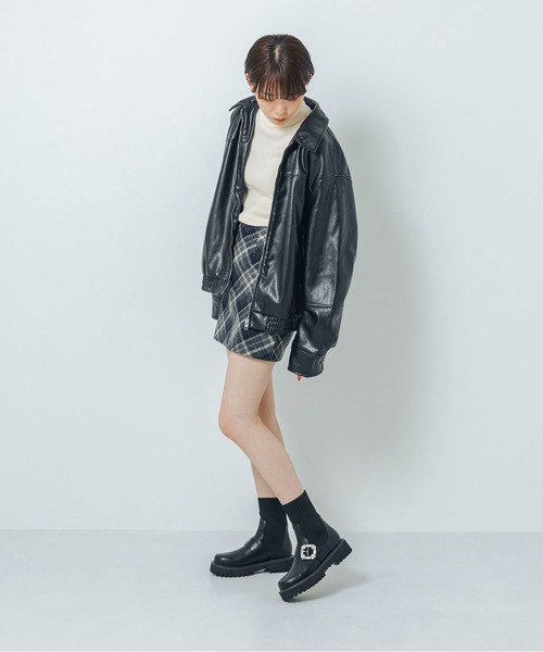 【IV】【S-LLサイズ展開・軽量】ビジューバックルニットショートブーツ セール】【S-LLサイズ展開・軽量】ビジューバックルニットショート