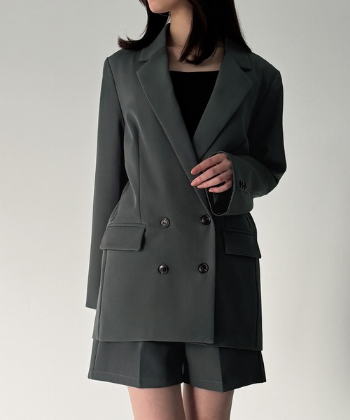 セール】バックリボンテーラードジャケット＋ショートパンツSET