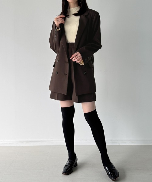 junoah(ジュノア)の「バックリボンテーラードジャケット+ショートパンツSET(セットアップ・レディース・チャコール/ダークブラウン/ブラック・SMALL/MEDIUM/LARGE)」の15枚目の写真