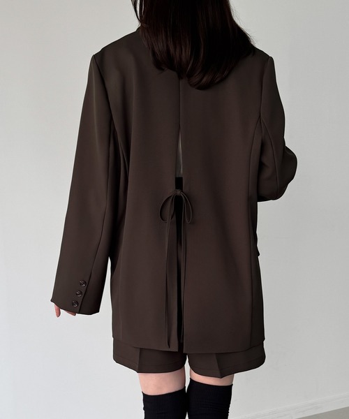 セール】バックリボンテーラードジャケット＋ショートパンツSET