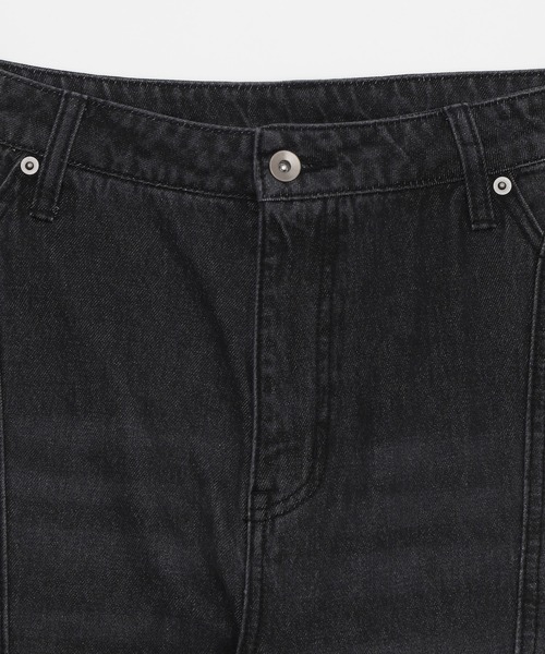 SHORT ROUND（ショートラウンド）の「SHORT ROUND/スウィッチングフレアデニムパンツ（デニムパンツ・メンズ・コバルトブルー/ブラック系3・LARGE/MEDIUM）」の6枚目の写真