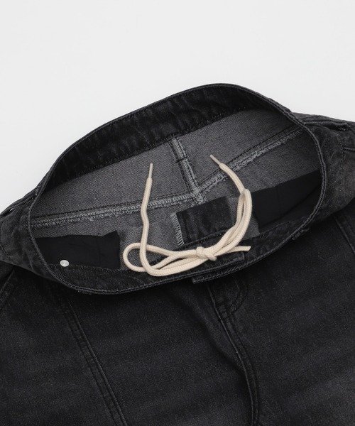 SHORT ROUND（ショートラウンド）の「SHORT ROUND/スウィッチングフレアデニムパンツ（デニムパンツ・メンズ・コバルトブルー/ブラック系3・LARGE/MEDIUM）」の8枚目の写真