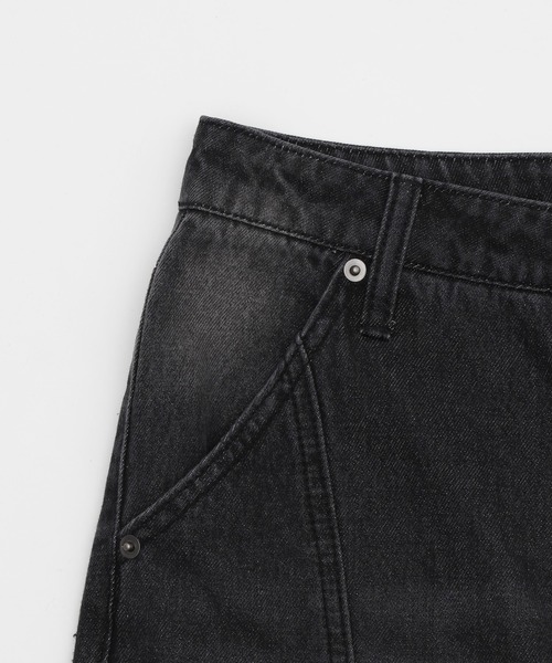 SHORT ROUND（ショートラウンド）の「SHORT ROUND/スウィッチングフレアデニムパンツ（デニムパンツ・メンズ・コバルトブルー/ブラック系3・LARGE/MEDIUM）」の9枚目の写真