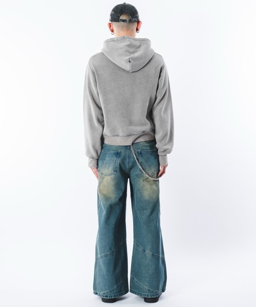 SHORT ROUND（ショートラウンド）の「SHORT ROUND/スウィッチングフレアデニムパンツ（デニムパンツ・メンズ・コバルトブルー/ブラック系3・LARGE/MEDIUM）」の20枚目の写真