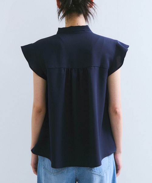 VIS(ビス)の「【WEB限定】【防シワ】フリルフレンチボウタイブラウス/通勤対応(シャツ/ブラウス・レディース・グレー系その他/ピンク/ネイビー・FREE)」の18枚目の写真