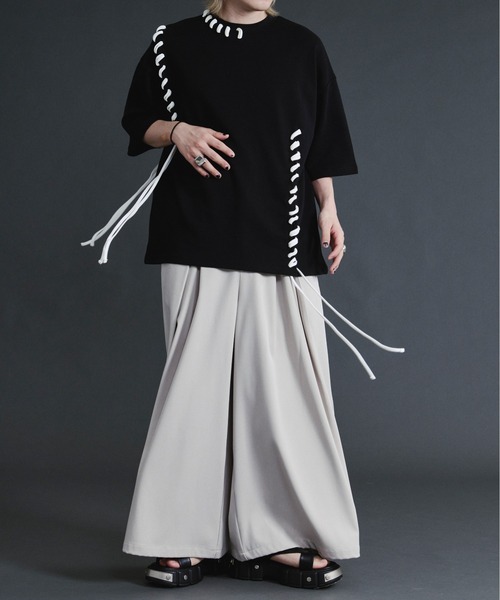 Ellno Loset(エルノロゼット)の「ステッチデザインスムースTシャツ(Tシャツ/カットソー・メンズ・ブラック/オフホワイト・SMALL/MEDIUM/LARGE)」の20枚目の写真