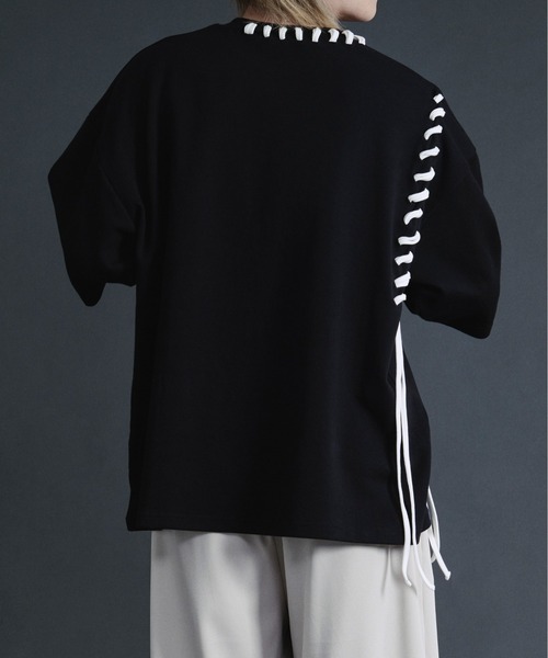 Ellno Loset(エルノロゼット)の「ステッチデザインスムースTシャツ(Tシャツ/カットソー・メンズ・ブラック/オフホワイト・SMALL/MEDIUM/LARGE)」の14枚目の写真