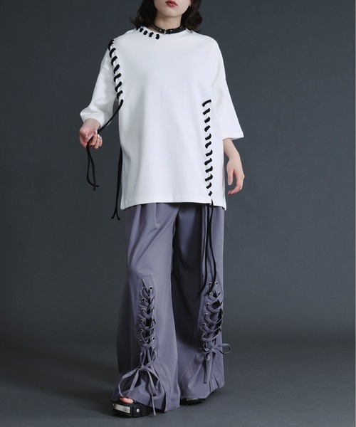 Ellno Loset(エルノロゼット)の「ステッチデザインスムースTシャツ(Tシャツ/カットソー・メンズ・ブラック/オフホワイト・SMALL/MEDIUM/LARGE)」の3枚目の写真