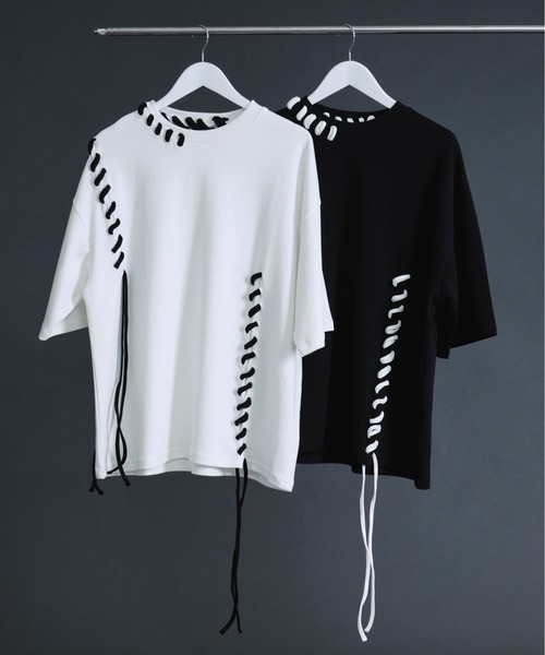 Ellno Loset(エルノロゼット)の「ステッチデザインスムースTシャツ(Tシャツ/カットソー・メンズ・ブラック/オフホワイト・SMALL/MEDIUM/LARGE)」の6枚目の写真