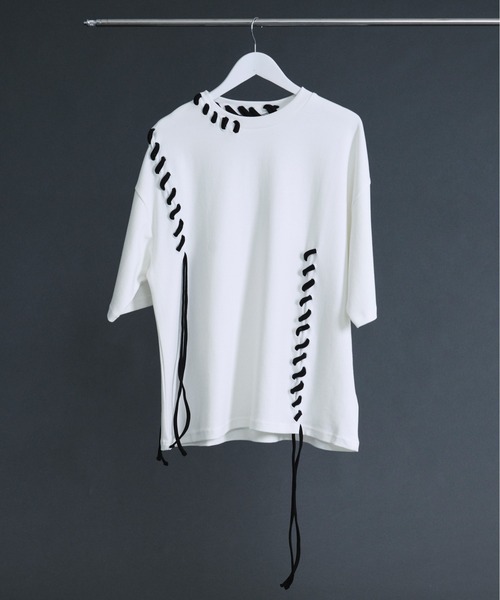 Ellno Loset(エルノロゼット)の「ステッチデザインスムースTシャツ(Tシャツ/カットソー・メンズ・ブラック/オフホワイト・SMALL/MEDIUM/LARGE)」の8枚目の写真