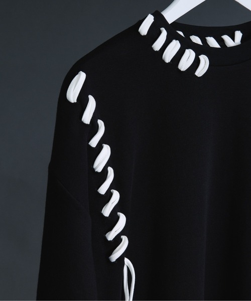 Ellno Loset(エルノロゼット)の「ステッチデザインスムースTシャツ(Tシャツ/カットソー・メンズ・ブラック/オフホワイト・SMALL/MEDIUM/LARGE)」の9枚目の写真