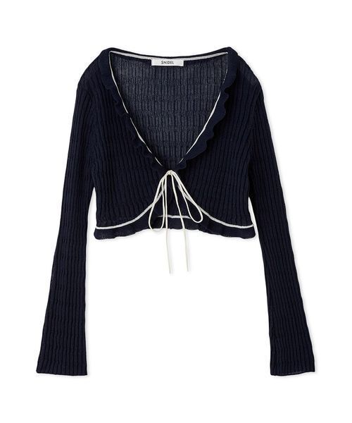 SNIDEL（スナイデル）の「ボレロシアーカーディガン（カーディガン/ボレロ・レディース・ネイビー/ピンク/アイボリー・F）」の15枚目の写真