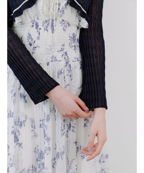 SNIDEL（スナイデル）の「ボレロシアーカーディガン（カーディガン/ボレロ・レディース・ネイビー/ピンク/アイボリー・F）」の9枚目の写真