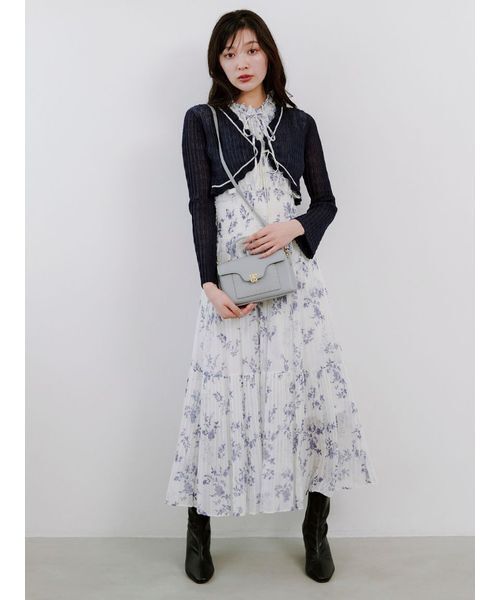 SNIDEL（スナイデル）の「ボレロシアーカーディガン（カーディガン/ボレロ・レディース・ネイビー/ピンク/アイボリー・F）」の10枚目の写真