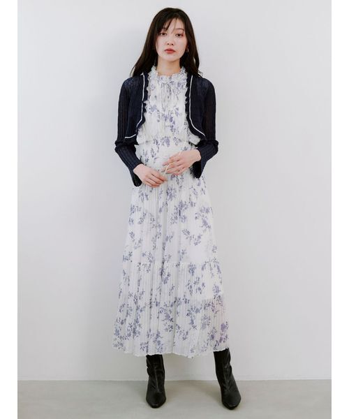 SNIDEL（スナイデル）の「ボレロシアーカーディガン（カーディガン/ボレロ・レディース・ネイビー/ピンク/アイボリー・F）」の11枚目の写真