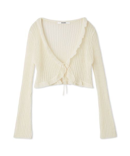 SNIDEL（スナイデル）の「ボレロシアーカーディガン（カーディガン/ボレロ・レディース・ネイビー/ピンク/アイボリー・F）」の18枚目の写真