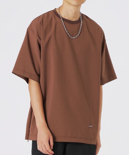 LOVELESS（ラブレス）の「ウーステッドポリオーバーTシャツ（Tシャツ/カットソー・メンズ・ブラック/ホワイト系その他/ブラウン系その他3/グリーン系その他3・M/L）」の3枚目の写真