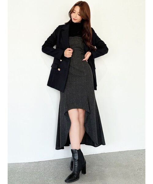 セール】バイカラーアシンメトリーキャミワンピース（ワンピース