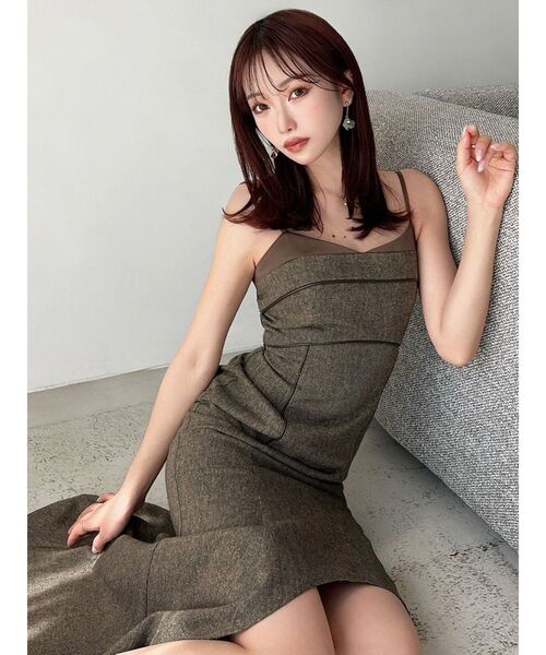 バイカラーアシンメトリーキャミワンピース（ワンピース）｜RESEXXY