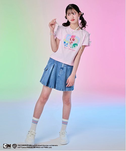 セール】【The Powerpuff Girls】 袖リボンTシャツ（Tシャツ