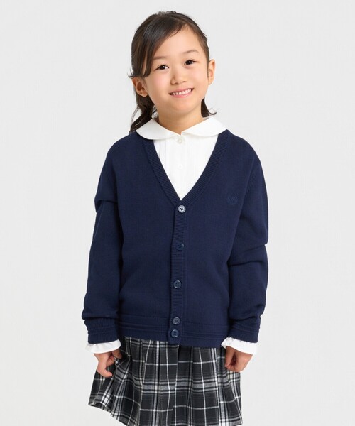 COMME CA ISM(コムサイズム)の「ベーシック ニット カーディガン (100-130cm)(カーディガン/ボレロ・キッズ・ブラック/ネイビー/グレー・130cm/120cm/110cm/100cm)」の1枚目の写真