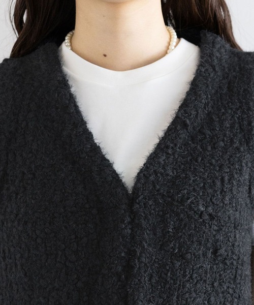 RAGEBLUE(レイジブルー)の「フロントフック/Vネックスラブニットベスト(ベスト・レディース・オフホワイト/ブラック・FREE)」の15枚目の写真