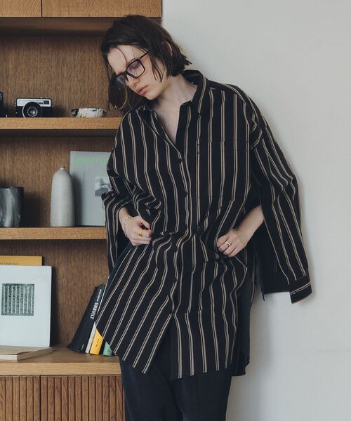 Editt by YECCA VECCA（エディットバイイェッカヴェッカ）の「2way袖デザインロングシャツ（シャツ/ブラウス・レディース・ブラック系その他2/イエロー系その他3/カーキ・FREE）」の15枚目の写真