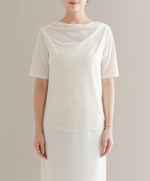 URBAN RESEARCH ROSSO WOMEN（アーバンリサーチ　ロッソ）の「シアーストレッチベロアカットソー（Tシャツ/カットソー・レディース・レッド系その他/オフホワイト・FREE）」の16枚目の写真