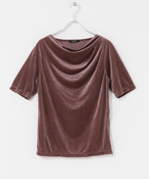 URBAN RESEARCH ROSSO WOMEN（アーバンリサーチ　ロッソ）の「シアーストレッチベロアカットソー（Tシャツ/カットソー・レディース・レッド系その他/オフホワイト・FREE）」の4枚目の写真