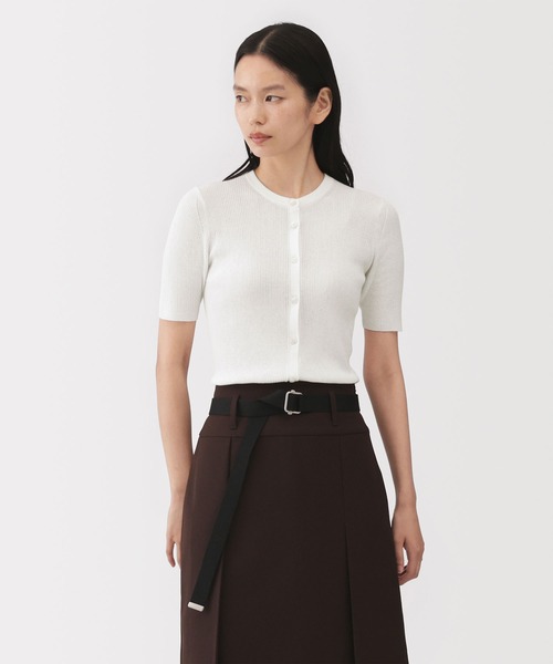 MUJI Labo(ムジラボ)の「〔MUJI Labo〕婦人 強撚コットンニット半袖カーディガン(カーディガン/ボレロ・レディース・オフホワイト・M)」の2枚目の写真