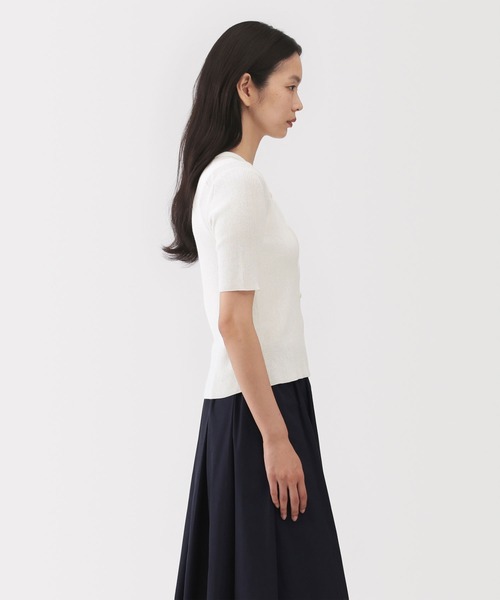 MUJI Labo(ムジラボ)の「〔MUJI Labo〕婦人 強撚コットンニット半袖カーディガン(カーディガン/ボレロ・レディース・オフホワイト・M)」の5枚目の写真