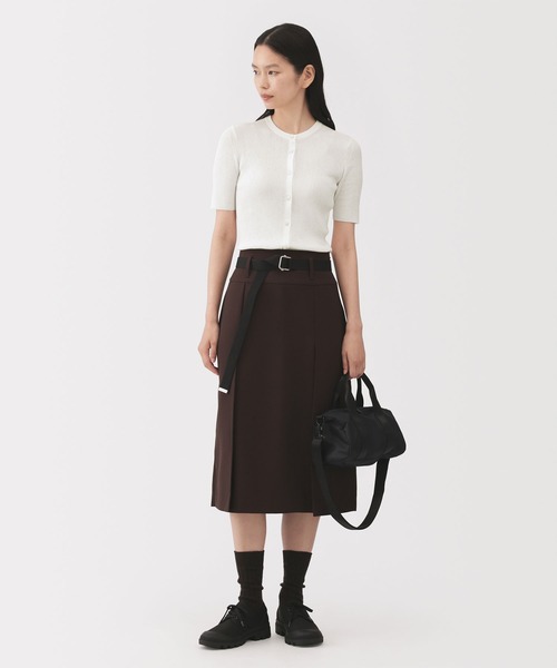 MUJI Labo〕婦人 強撚コットンニット半袖カーディガン