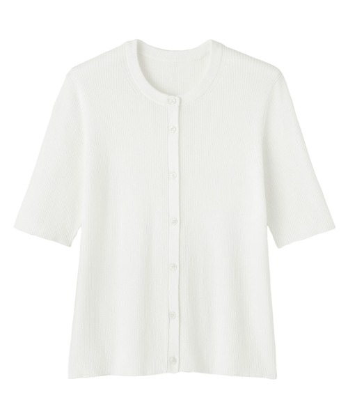 MUJI Labo(ムジラボ)の「〔MUJI Labo〕婦人 強撚コットンニット半袖カーディガン(カーディガン/ボレロ・レディース・オフホワイト・M)」の8枚目の写真
