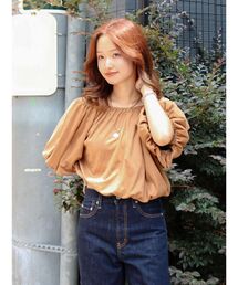 Ungrid - ungrid【タグ付き新品】人気完売品♡フラワープリントブラウス イエロー Ungrid（アングリッド）の「ラメジャカードフラワープリント