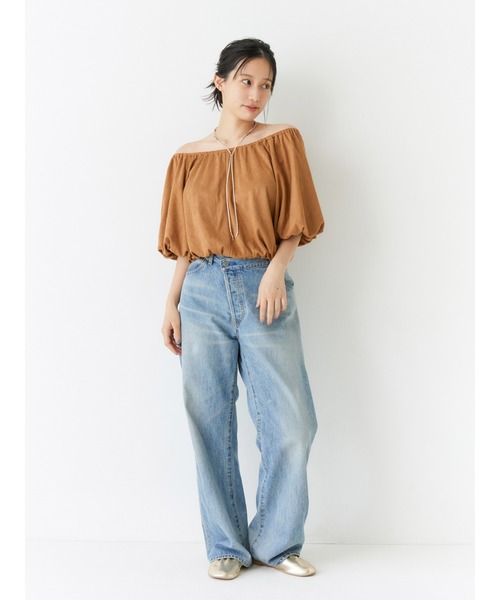 Ungrid（アングリッド）の「フェイクスウェードハーフスリーブバルーンブラウス（シャツ/ブラウス・レディース・キャメル/ベージュ・FREE）」の21枚目の写真