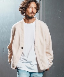 wjk reluxe（ダブルジェーケーリラックス）の「mcg3681-boa fleece X cardigan ボアフリースカーディガン(WR25W-08)（カーディガン/ボレロ）」