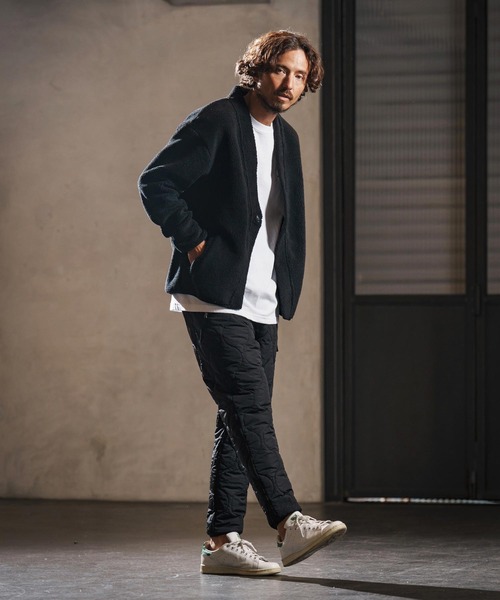 wjk reluxe（ダブルジェーケーリラックス）の「mcg3681-boa fleece X cardigan ボアフリースカーディガン(WR25W-08)（カーディガン/ボレロ・メンズ・ブラック/アイボリー/グレー・L/M/S）」の19枚目の写真