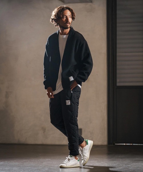 wjk reluxe（ダブルジェーケーリラックス）の「mcg3681-boa fleece X cardigan ボアフリースカーディガン(WR25W-08)（カーディガン/ボレロ・メンズ・ブラック/アイボリー/グレー・L/M/S）」の20枚目の写真